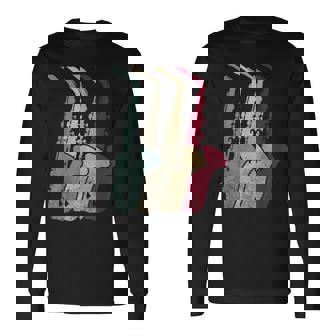 Jazz Musician Saxophone Vintage Colorful Long Sleeve T-Shirt | Mazezy