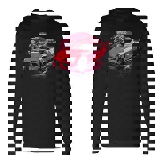 Jdm Supra Mk5 Gr Cherry Blossom 2Jz Stance Graphic Long Sleeve T-Shirt - Monsterry