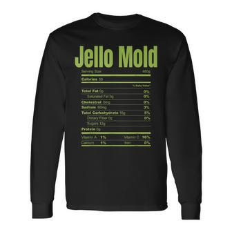 Jello Mold Green Lime Dessert Nutrition Facts Label Matching Facts Long Sleeve T-Shirt T-Shirt | Mazezy