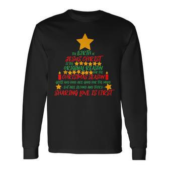 Jesus Is The Reason For The Season Christmas Sign Decoration Long Sleeve T-Shirt | Mazezy UK
