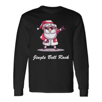 Jingle Bell Rock Santa Christmas Sweater- Long Sleeve T-Shirt - Thegiftio UK