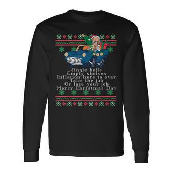 Jingle Joe Biden Santa Trump Ugly Christmas Sweater Long Sleeve T-Shirt | Mazezy