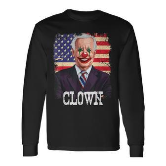 Joe Biden Is A Clown Political Horror Halloween Costume Halloween Costume Long Sleeve T-Shirt | Mazezy DE