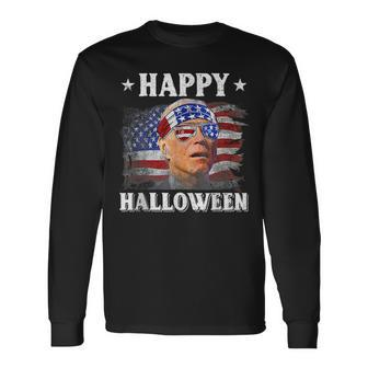 Joe Biden Happy Halloween Confused 4Th Of July 2023 Long Sleeve T-Shirt - Seseable