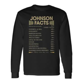 Johnson Name Johnson Facts V2 Long Sleeve T-Shirt - Seseable