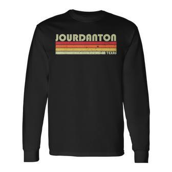 Jourdanton Tx Texas City Home Roots Retro 70S 80S Long Sleeve T-Shirt | Mazezy