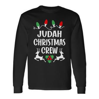 Judah Name Christmas Crew Judah Long Sleeve T-Shirt - Seseable