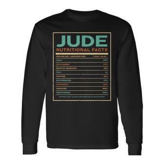 Jude Nutrition Facts Personalized Name Long Sleeve T-Shirt T-Shirt | Mazezy
