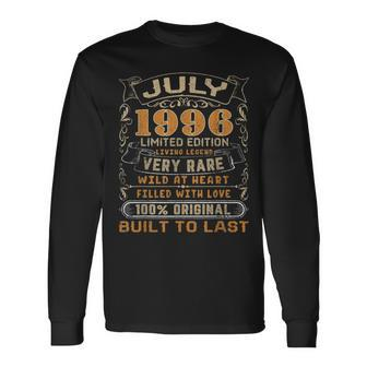 July 1996 Vintage 25 Years Old 25Th Birthday Long Sleeve T-Shirt | Mazezy