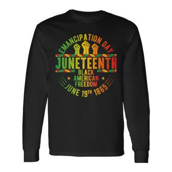 Junenth 1865 Celebrate Independence Day Of Bold Black Long Sleeve T-Shirt T-Shirt | Mazezy