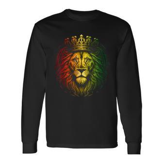 Junenth Black King Black Lion Fathers Day Long Sleeve T-Shirt T-Shirt | Mazezy