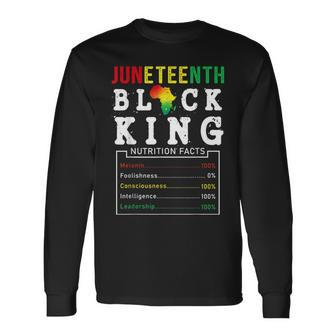 Junenth Black King Nutritional Facts Freedom Day Long Sleeve T-Shirt T-Shirt | Mazezy