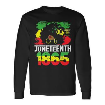 Junenth Black Woman Afro Long Sleeve T-Shirt T-Shirt | Mazezy AU