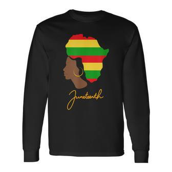 Junenth Celebrating Black Freedom 1865 African American Long Sleeve T-Shirt | Mazezy
