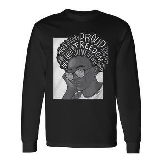Junenth Celebrating Black Freedom 1865 African American Long Sleeve T-Shirt | Mazezy