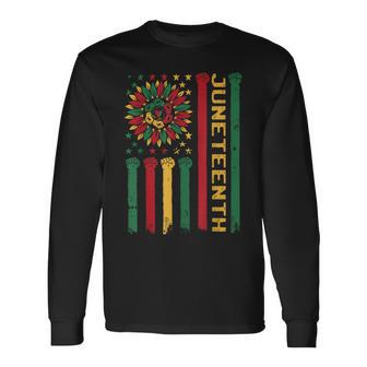 Junenth Freedom Day Afro African American June 19Th 1865 Long Sleeve T-Shirt - Thegiftio UK