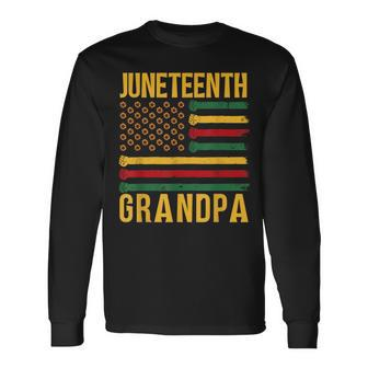 Junenth Grandpa African Black 1865 Granddad Long Sleeve T-Shirt | Mazezy