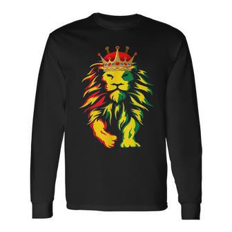 Junenth Is My Independence Day Black King Lion Father Day Long Sleeve T-Shirt T-Shirt | Mazezy
