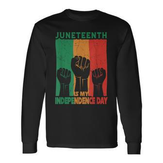 Junenth Is My Independence Day Black Queen King Cute Girl Long Sleeve T-Shirt T-Shirt | Mazezy