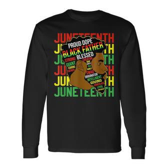 Junenth Proud Black Fathers Day Black History African Long Sleeve T-Shirt T-Shirt | Mazezy