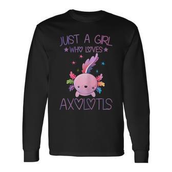 Just A Girl Who Loves Axolotls Lover Kawaii Axolotls Long Sleeve T-Shirt T-Shirt | Mazezy