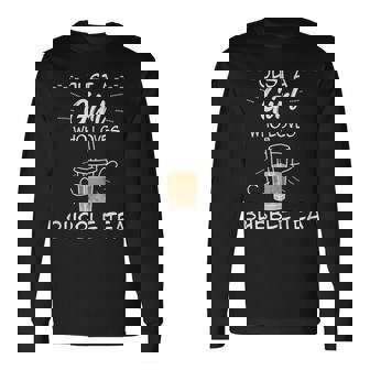 Just A Girl Who Loves Bubble Tea Cute Boba Milk Tea Long Sleeve T-Shirt T-Shirt | Mazezy