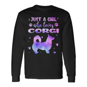 Just A Girl Who Loves Corgi Dog Lover Long Sleeve T-Shirt T-Shirt | Mazezy