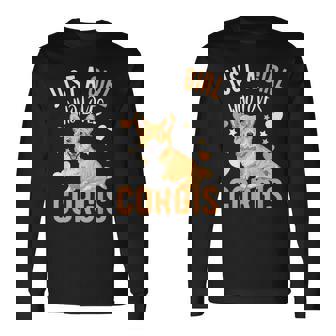 Just A Girl Who Loves Corgis Corgi Dog Corgi Lover Long Sleeve T-Shirt T-Shirt | Mazezy