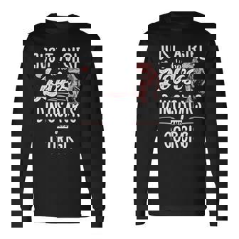 Just A Girl Who Loves Dinosaurs And Corgis Dinosaur Long Sleeve T-Shirt T-Shirt | Mazezy