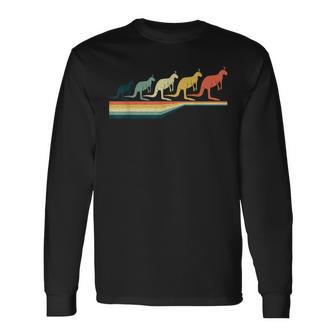 Kangaroo Retro Vintage Kangaroo Animal Lover Long Sleeve T-Shirt | Mazezy