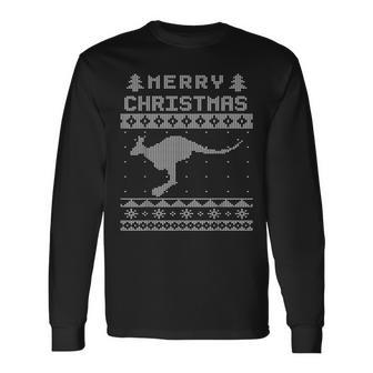 Kangaroo Ugly Christmas Sweater Xmas Party Long Sleeve T-Shirt - Monsterry DE