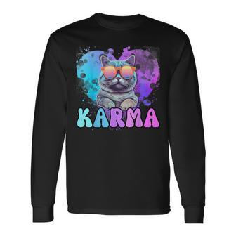 Karma Cat Lover Karma Is My Boyfriend Cruel Summer Cat Lover Long Sleeve T-Shirt