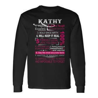 Kathy Name 100 Kathy Long Sleeve T-Shirt - Seseable