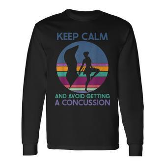 Keep Calm And Avoid Getting A Concussion Retro Color Guard Long Sleeve T-Shirt | Mazezy DE