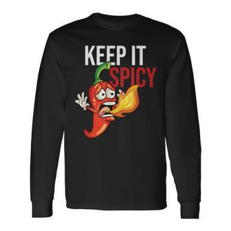 Keep It Spicy Chili Hot Red Pepper Jalapeno Long Sleeve T-Shirt | Mazezy