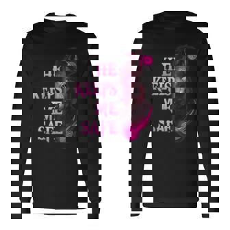 He Keeps Me Safe She Keeps Me Wild Couple Wolves Long Sleeve T-Shirt T-Shirt | Mazezy