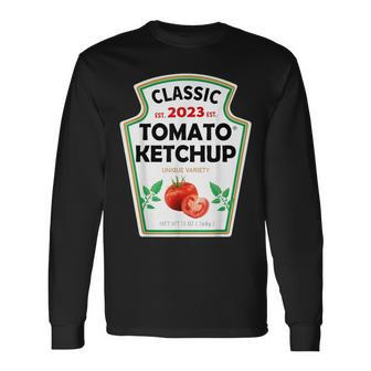 Ketchup Costume Matching Couples Groups Halloween Ketchup Long Sleeve T-Shirt - Seseable