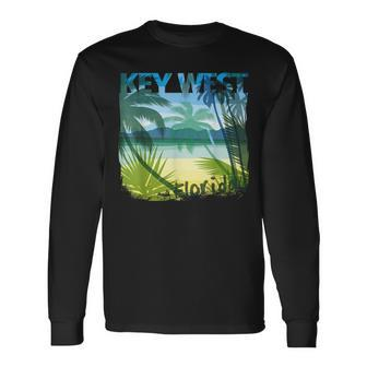 Key West Florida Beach Summer Matching Palms Tree Florida & Merchandise Long Sleeve T-Shirt T-Shirt | Mazezy