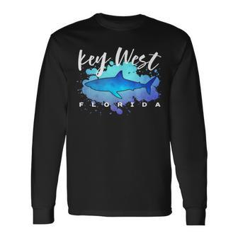 Key West Florida Scuba Diving Snorkeling Trip Shark Graphic Long Sleeve T-Shirt | Mazezy