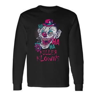 Killer Klowns Halloween Alien Clown Serial Killer Horror Halloween Long Sleeve T-Shirt | Mazezy