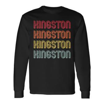Kingston Name Personalized Retro Vintage Birthday Long Sleeve T-Shirt | Mazezy