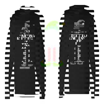 Knitting Elf Matching Family Group Christmas Party Long Sleeve T-Shirt - Monsterry