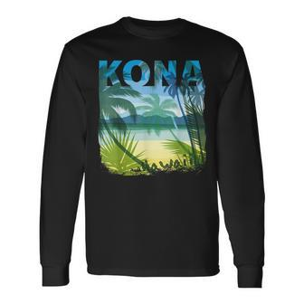 Kona Hawaii Beach Summer Matching Palms Tree Summer Long Sleeve T-Shirt T-Shirt | Mazezy