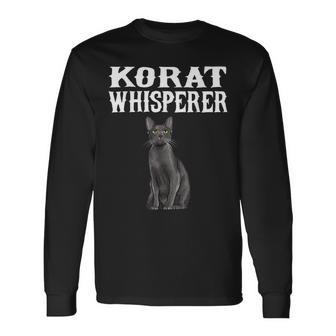 Korat Wisperer Cat Lover Long Sleeve T-Shirt | Mazezy