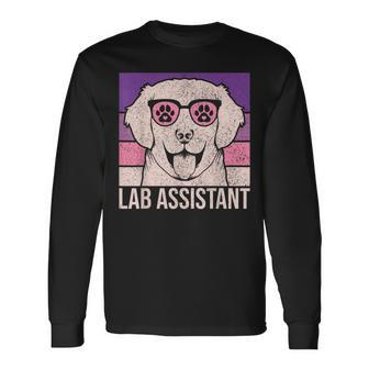 Lab Assistant Dog Lover Owner Pet Animal Labrador Retriever Long Sleeve T-Shirt - Seseable