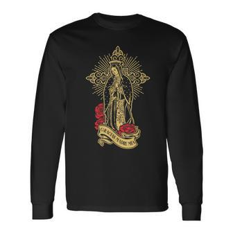 Our Lady Of Guadalupe Saint Virgin Mary Long Sleeve T-Shirt - Thegiftio UK