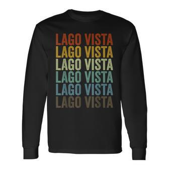 Lago Vista City Retro Long Sleeve T-Shirt | Mazezy
