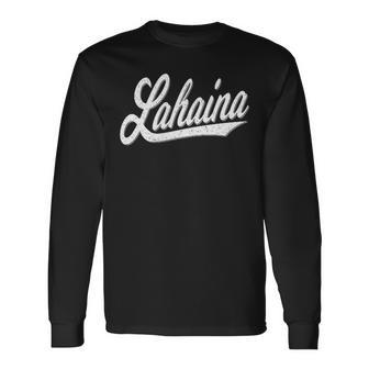 Lahaina Maui Hawaii Varsity Script Sports Jersey Style Long Sleeve - Monsterry UK