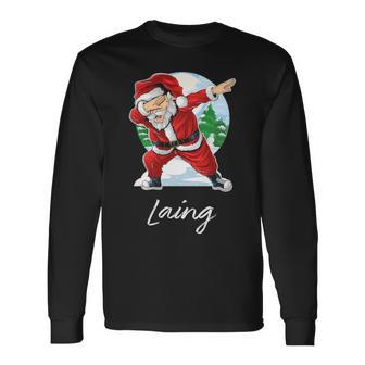Laing Name Santa Laing Long Sleeve T-Shirt - Seseable