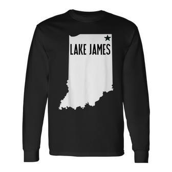 Lake James Angola Indiana Steuben County Long Sleeve T-Shirt | Mazezy